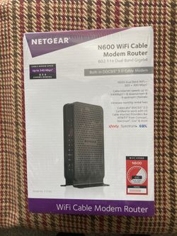 Brand New N600 Netgear C3700 8 x 4 WiFi Cable Modem and Router