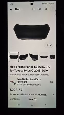 Hood Front Pannel for Toyota Prius C