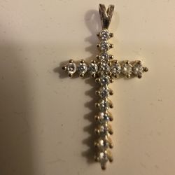 ½ Cross Diamond Pendant