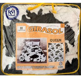 Queen size cow blanket