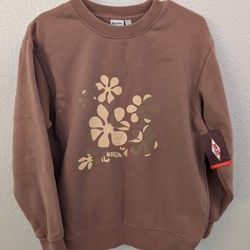 Rhythm Brown Floral Crewneck Sweatshirt Size XS NEW