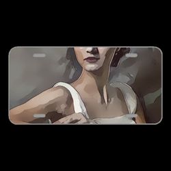 License Plate Novelty Car Front Woman Female Pose Portrait Elegant