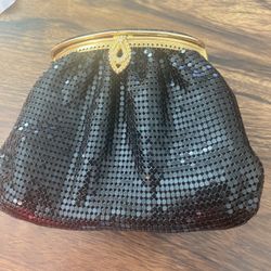 Black Mesh Whiting And Davis International Clutch /Shoulder Bag