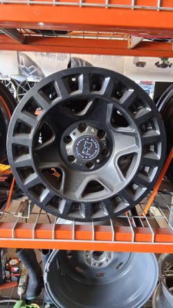Used 18x9 +12 Black Rhino York 6x135 Ford F150 wheels