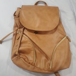 Cute Brown Leather  Backpack