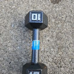 10 lb Cast Iron Hex Dumbbell gray