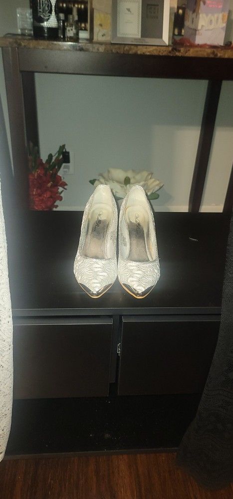 Silver Ladies Dress Shoes