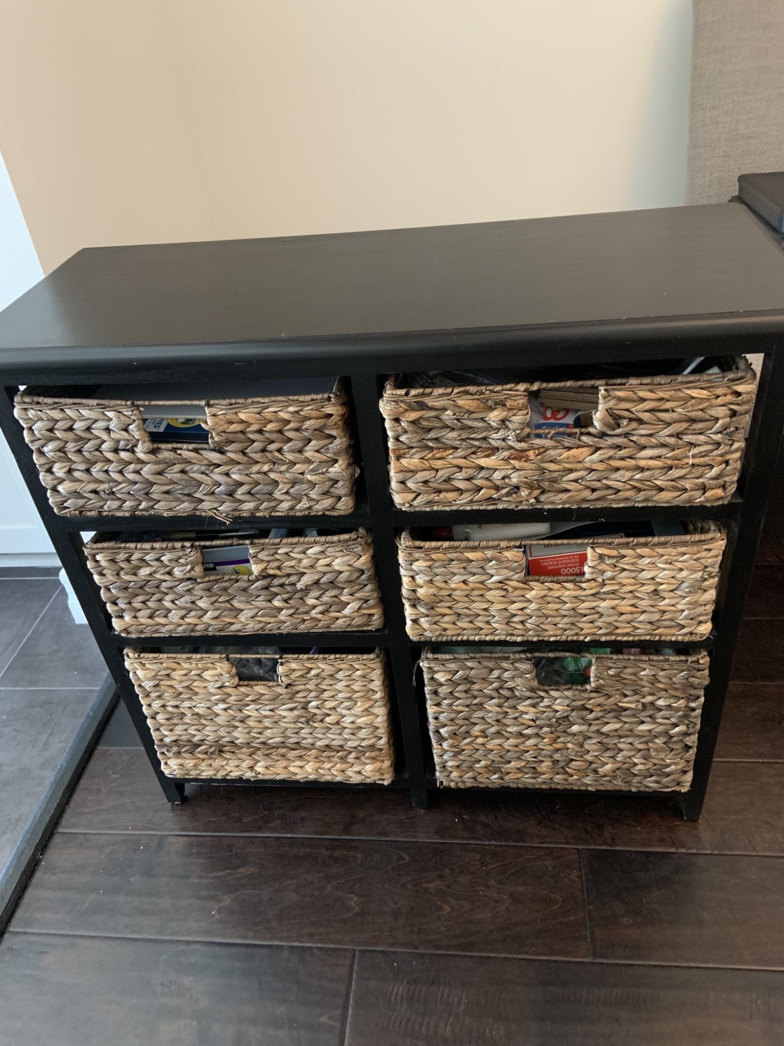 Pottery Barn Style Cabinet with Baskets