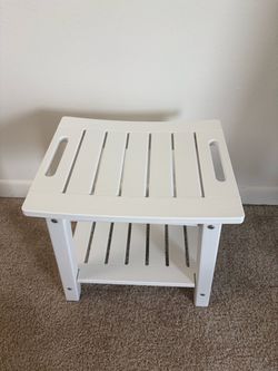 Waterproof HDPE Shower Bench for Inside Shower, Shower Stool, White