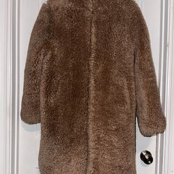 FAUX FUR LARGE BROWN JACKET