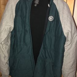 Boys Shaun White Jacket / Hoodie Dark Turquoise Or Teal and Gray  Size XL / 16 