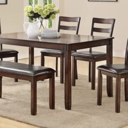 Dining Table + 4 Chairs & Bench