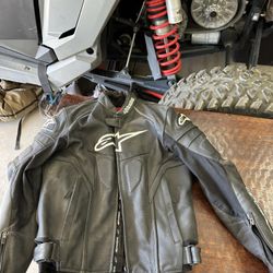 Alpinestars Leather Jacket Plus Gloves  