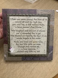 Sister Plaque - Heavy Resin Frame - Beautiful Saying