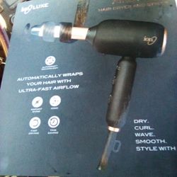 ION Luxe Adult 4-in-1 Autowrap Airstyler, Ionic Hair Dryer and Curler, 1875 Volts, Black