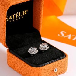 Moissanite Diamond Earrings platinum finished 90% off retail
