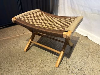Vintage Woven Rope Folding Footrest