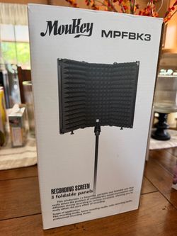 Moukey MPFBK3 Microphone Isolation Shield 3 Panel Folding Recording Screen Box