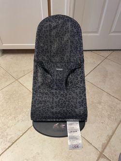 BabyBjorn Bouncer Bliss, Black frame, Mesh, Anthracite/Leopard