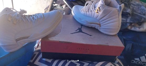 Air Jordan 12 White Gold Sneakers with Box