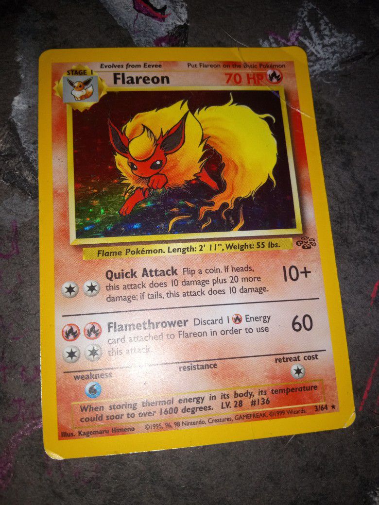 Vintage Flareon Pokemon Card