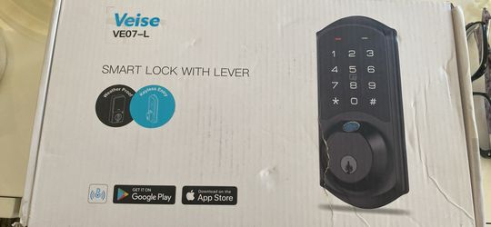 VEISE VE07-L Fingerprint Smart Lock With Levers, Black
