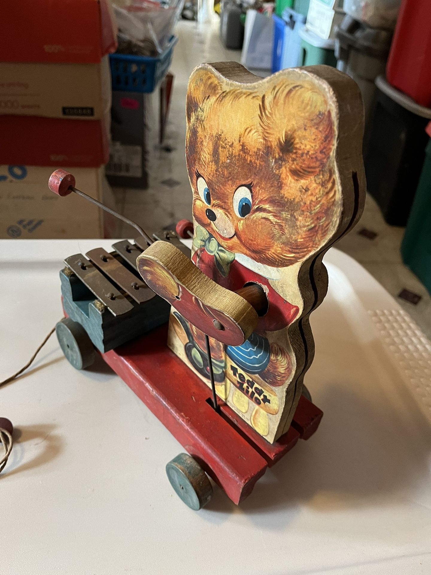 Vintage Wooden “Zillow Zilo” Wooden Pull Toy Xylophone 