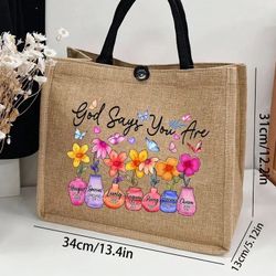 🦋🕊️LARGE TOTE BAG - SET OF 2 WITH GOD ALL THINGS ARE POSSIBLE 🦋🙏🏻