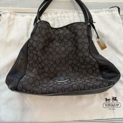 Authentic Coach Leather & Canvas Signature Purse