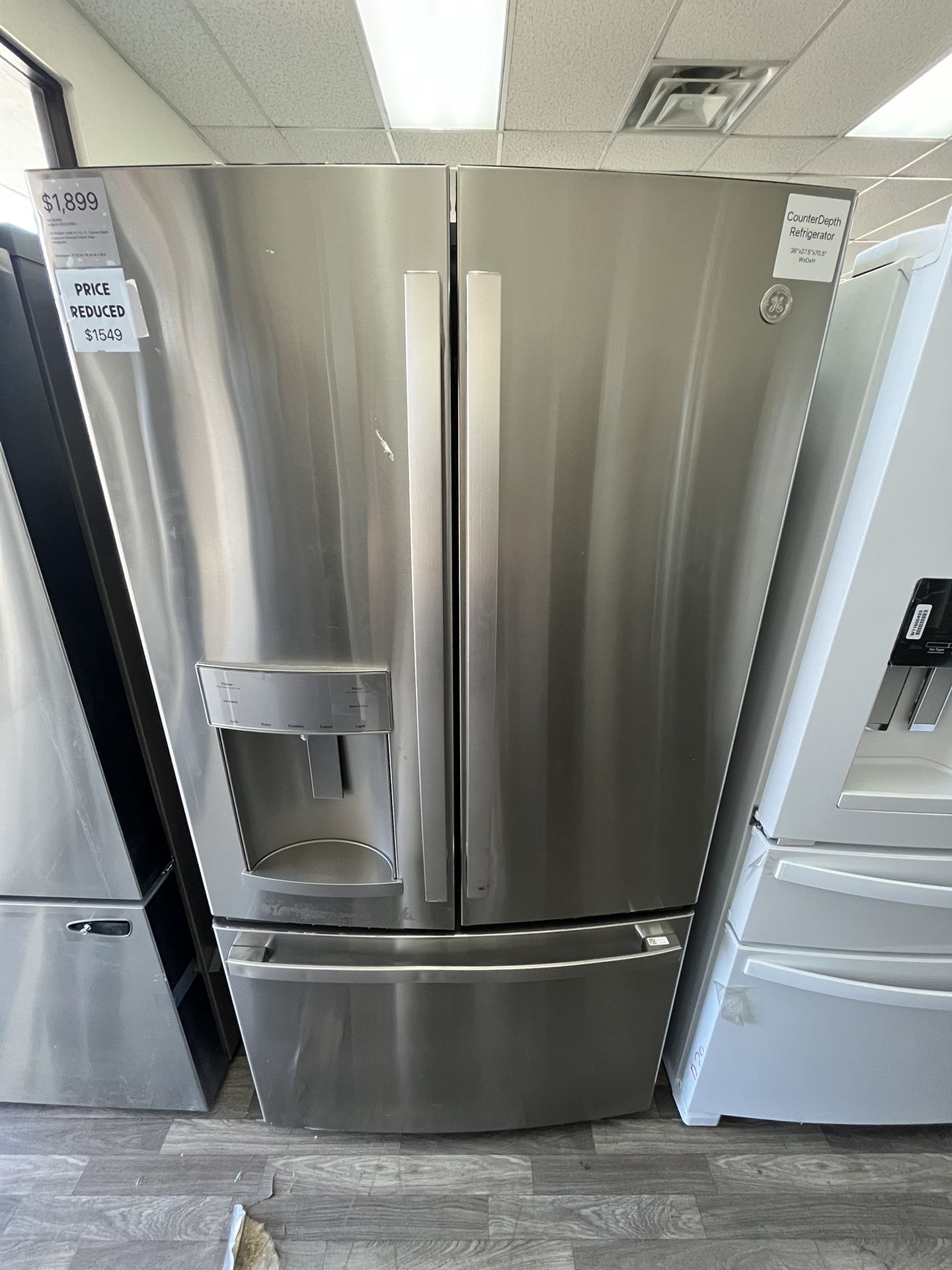 Counter Depth GE Refrigerator, French Door, Open Box, 1 Year Warranty