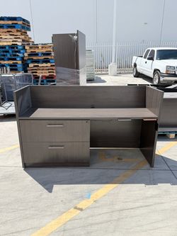 Reception Desk with Locking Lateral File