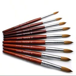 Kolinsky Nail Brushes For Acrylic Powder Manicure Pedicure  
