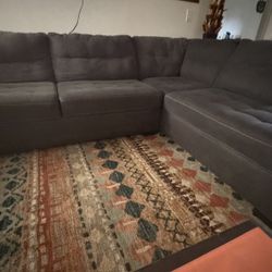 Living Room/Office Dark Gray Sectional 