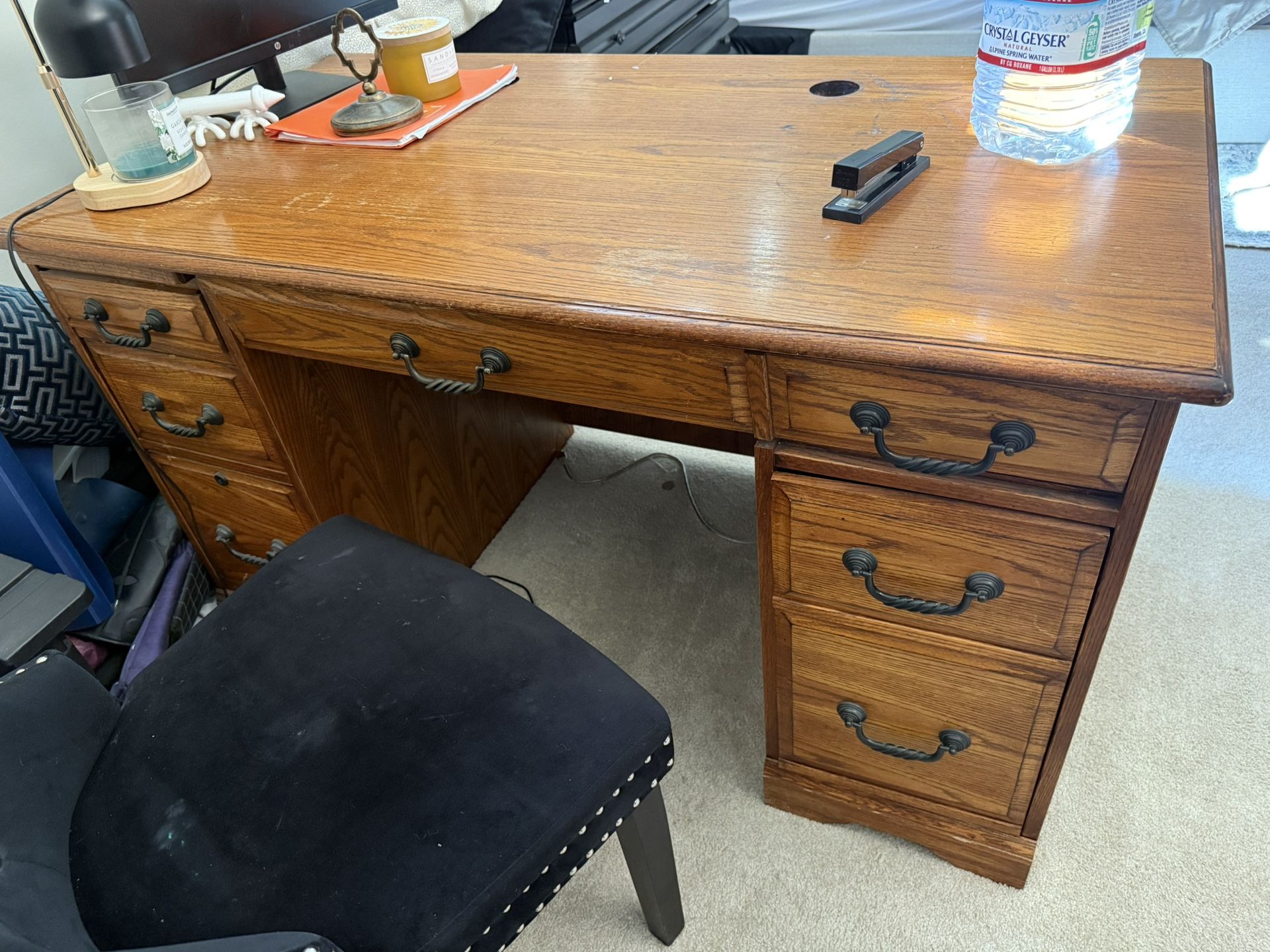 Oak Desk With Drawers