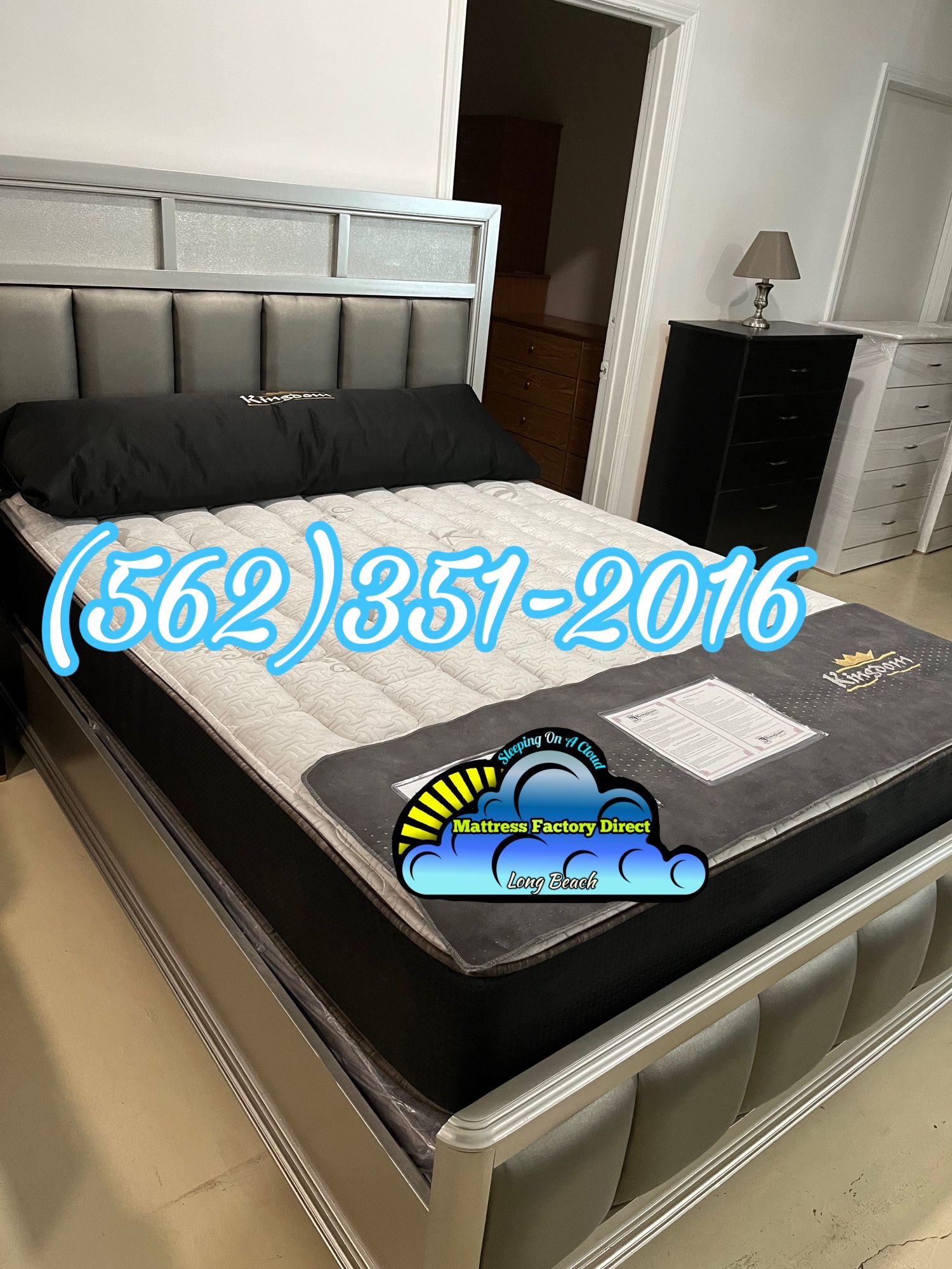 Queen Grey Bed Frame Cama