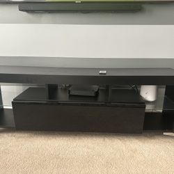 Black And Silver Tv Stand With Lights