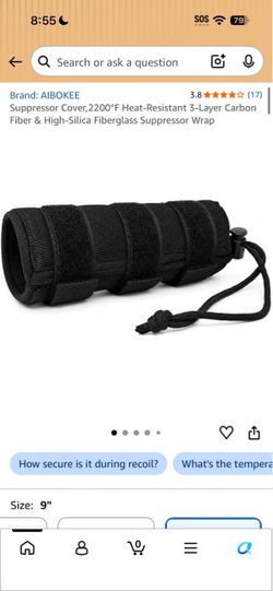 Suppressor Cover,2200°F Heat‑Resistant 3‑Layer Carbon Fiber & High‑Silica Fiberglass Suppressor Wrap