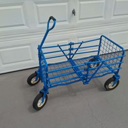 Folding Metal Hand Cart, Great For Craftsman, Handyman And Around The Home