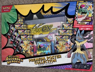 🔥POKÉMON PREMIUM POSTER COLLECTION: MEGA LUCARIO – NEW SEALED 🔥