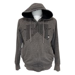 Billabong Men’s Full Zip Hoodie Jacket Taupe Sherpa Lined Embroidered Size L