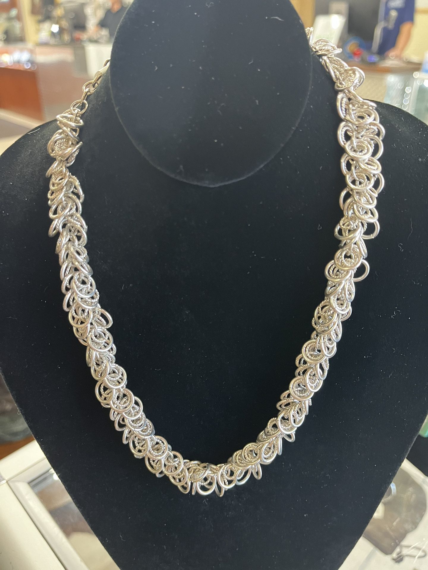 Vintage Sterling Silver Byzantine Necklace