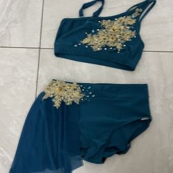 TWO PIECE DANCE COSTUME CHILD BLUE