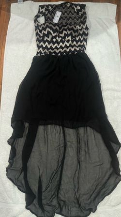 Half striped long dress
