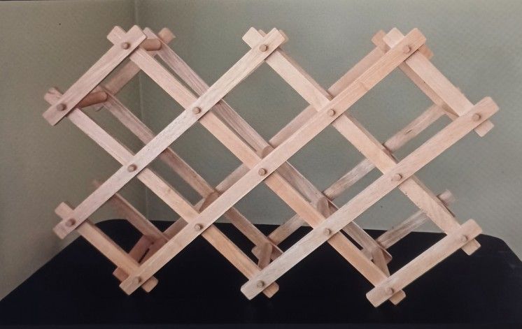 Accordian Folding Wood Wine Rack
