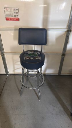 NCAA Notre Dame Fighting Irish 25" Chrome Double Ring 360° Bar Stool (READ ENTIRE POST)