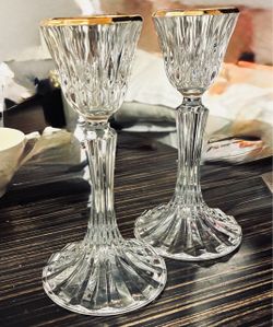 Cristal d'Arques-Durand lead crystal candlestick holders