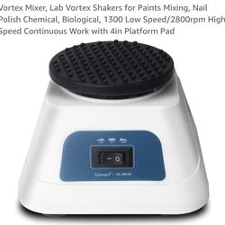 Vortex Mixer, Lab Vortex Shakers for Paints Mixing, Nail
Polish Chemical, Biological, 1300 Low Speed/2800rpm High
Speed Continuous Work with 4in Platf