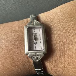 Vintage Women's ROXY Silver Tone, Crystal Accent Mechanical Watch