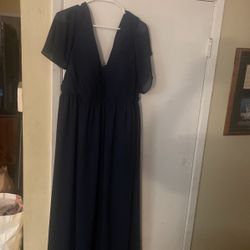 YMSHA Plus Size Bridesmaid Dress Pleated Formal Dress  With Pockets 24 Plus Size 
