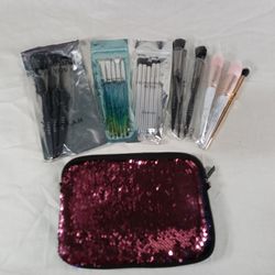 New/ Lot F.A.R.A.H Women Beauty Makeup Brushes with Free Cosmetic bag *Bundle*